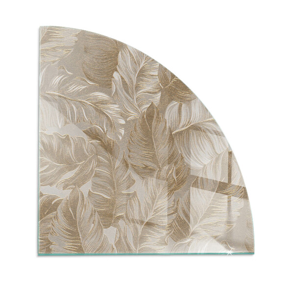 Fjärdedelscirkel glasskiva under braskamin Löv i subtila mönster