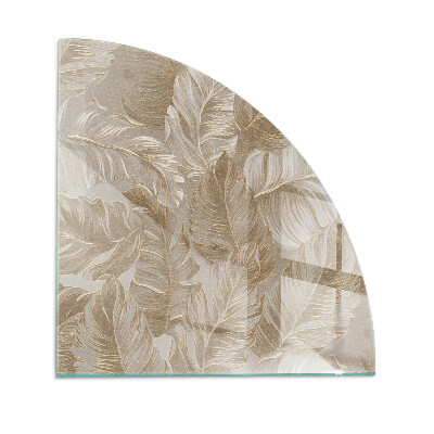 Fjärdedelscirkel glasskiva under braskamin Löv i subtila mönster