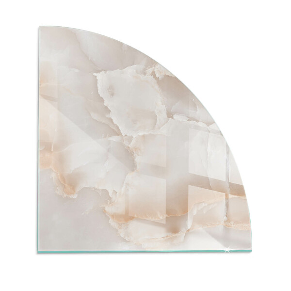 Fjärdedelscirkel glasskiva under kamin Naturligt stenmönster