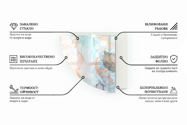 Fjärdedelscirkel glasskiva framför öppen spis Färg Ljusbeige