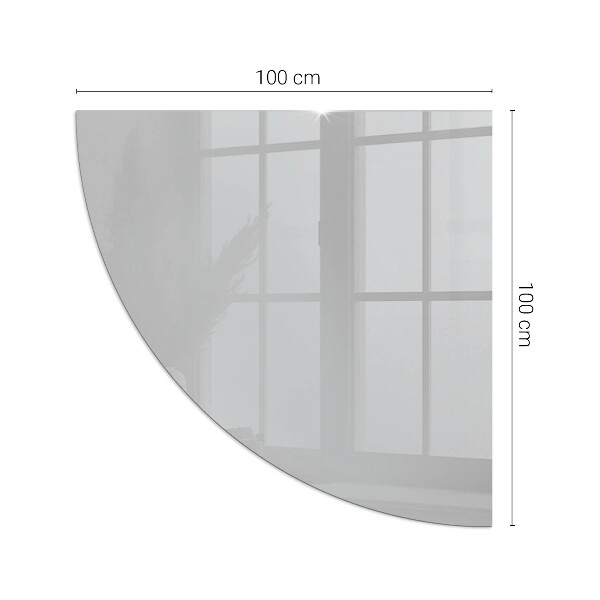 Fjärdedelscirkel glasskiva under kamin Färg Ljusgrå