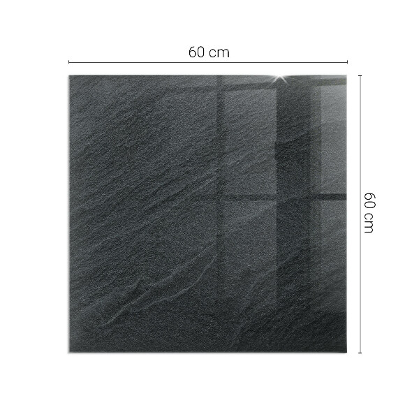 Kvadratisk glasskiva framför öppen spis Naturlig stenstruktur
