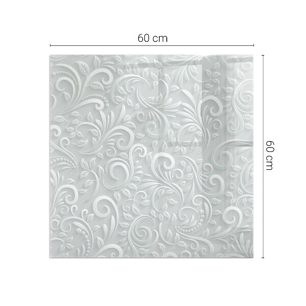 Kvadratisk glasskiva under kamin Elegant växtmönster