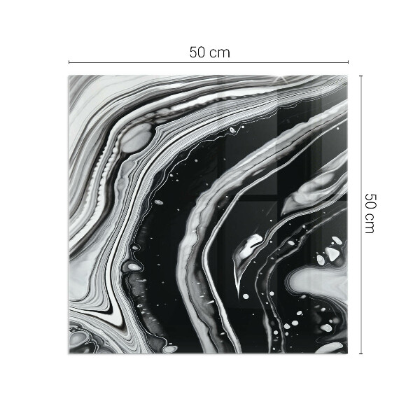 Kvadratisk glasskiva under braskamin Abstrakta vågor och linjer