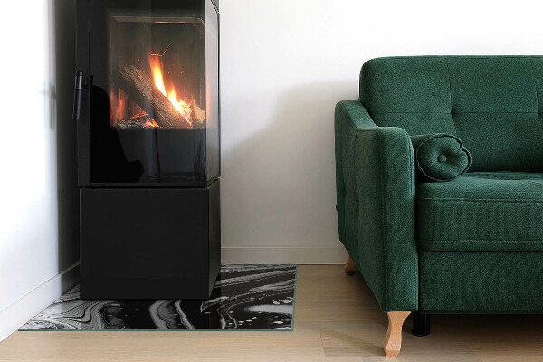 Kvadratisk glasskiva under braskamin Abstrakta vågor och linjer