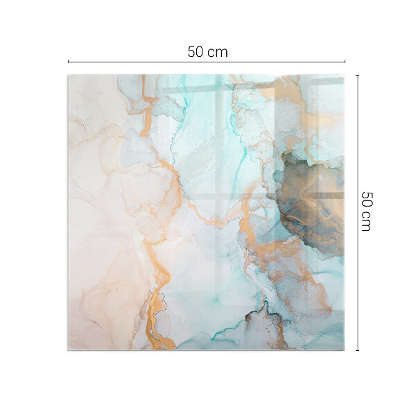 Kvadratisk glasskiva under braskamin Abstrakt flytande mönster