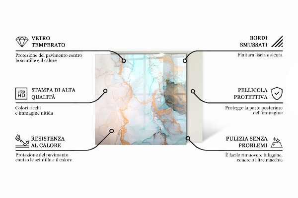 Kvadratisk glasskiva under braskamin Färg Ljuslila