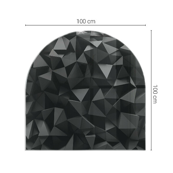 Halvoval glasskiva för öppen spis Tredimensionell geometri