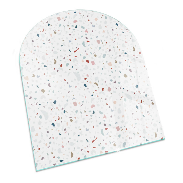 Halvoval glasskiva framför öppen spis Mönster med små former