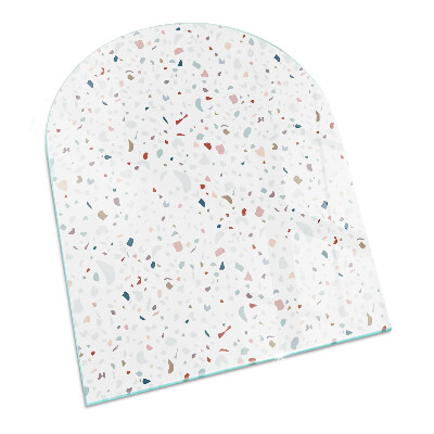 Halvoval glasskiva framför öppen spis Mönster med små former