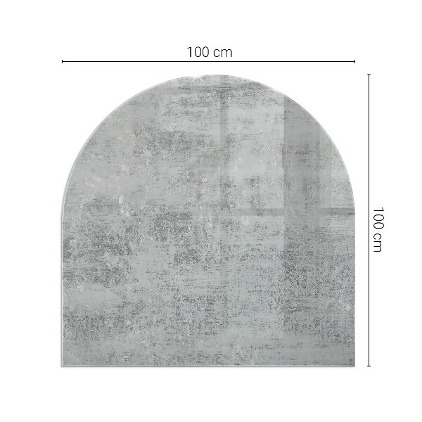 Halvoval glasskiva framför öppen spis Abstrakt bakgrundstextur