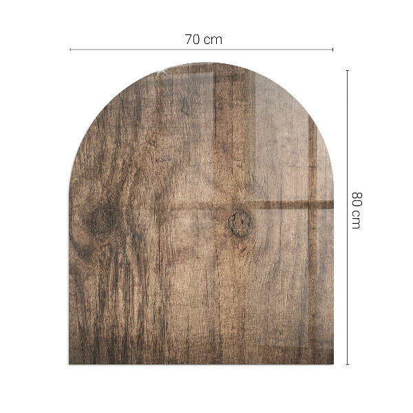 Halvoval glasskiva för öppen spis Naturligt trämönster