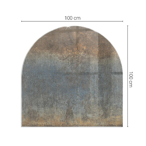 Halvoval glasskiva under kamin Abstrakt strukturmönster