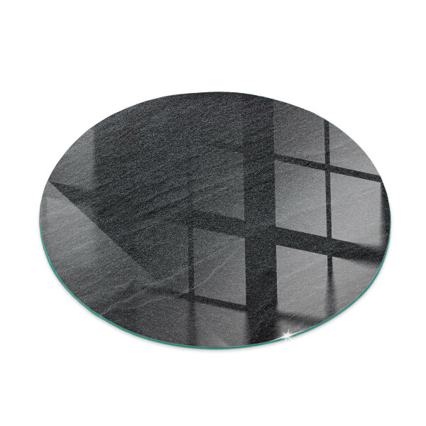 Runda glasskiva för öppen spis Naturlig stenstruktur