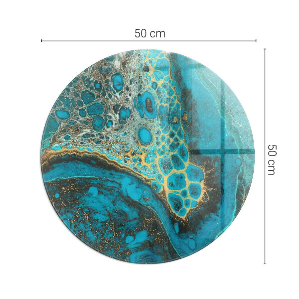 Runda glasskiva framför öppen spis Abstrakt organiskt mönster
