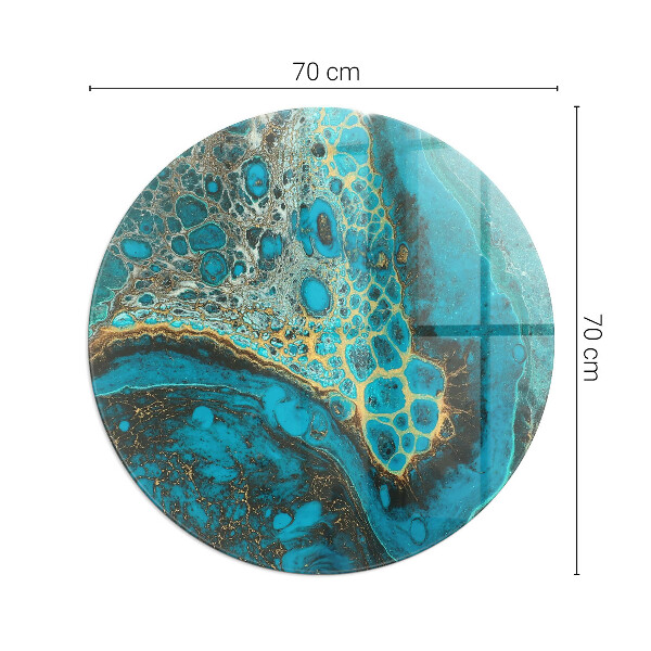 Runda glasskiva framför öppen spis Abstrakt organiskt mönster