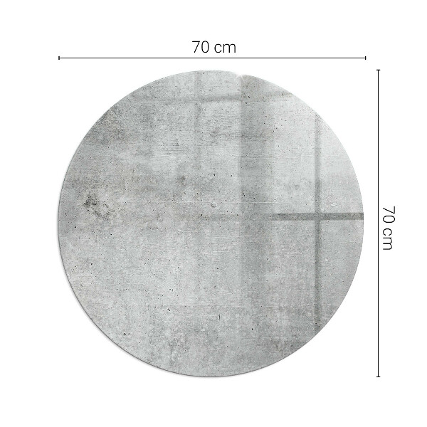 Runda glasskiva för öppen spis Textur av rå betong