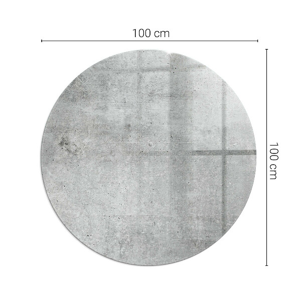 Runda glasskiva för öppen spis Textur av rå betong