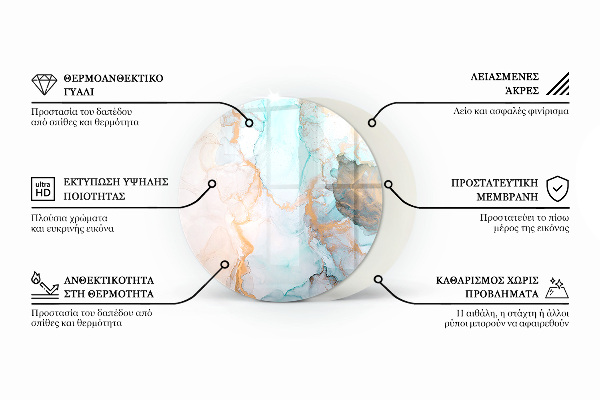 Runda glasskiva för öppen spis Dekorativt mosaikmönster