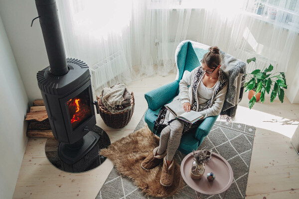 Runda glasskiva för öppen spis Stenytans struktur