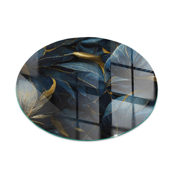 Runda golvskydd till eldstäder Eleganta blad i textur