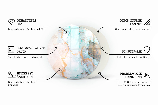 Runda golvskydd till eldstäder Färg Ljusbrun