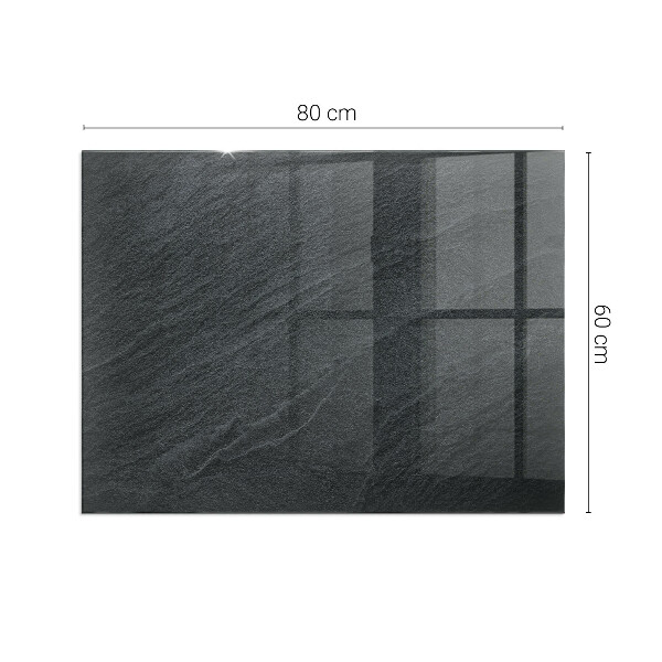 Rektangulär glasskiva framför öppen spis Naturlig stenstruktur