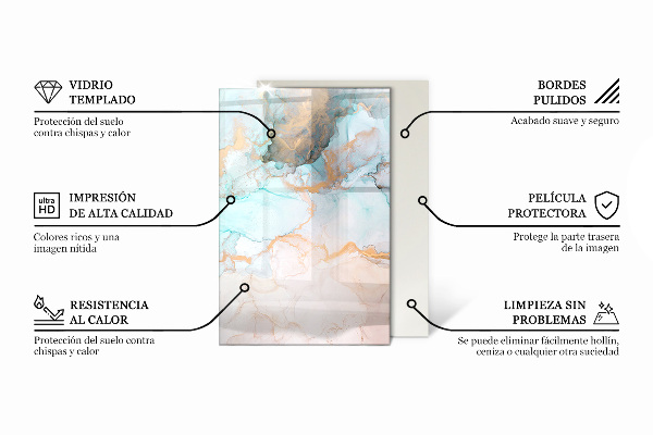Rektangulär glasskiva under kamin Trädårringar i tvärsnitt