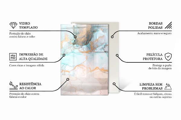 Rektangulär glasskiva under kamin Trädårringar i tvärsnitt