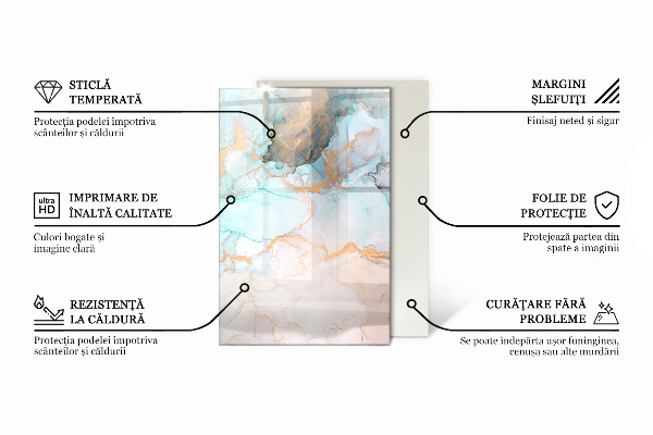 Rektangulär glasskiva framför öppen spis Vågor av mjuka linjer