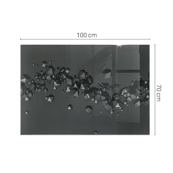 Rektangulär glasskiva under kamin Abstrakt moln av klumpar