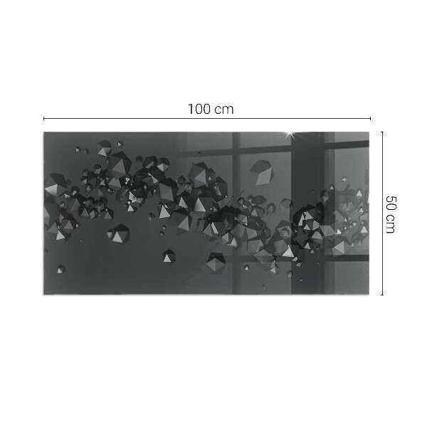 Rektangulär glasskiva under kamin Abstrakt moln av klumpar