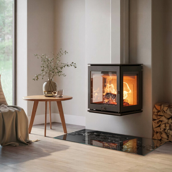 Rektangulär glasskiva under kamin Abstrakt moln av klumpar