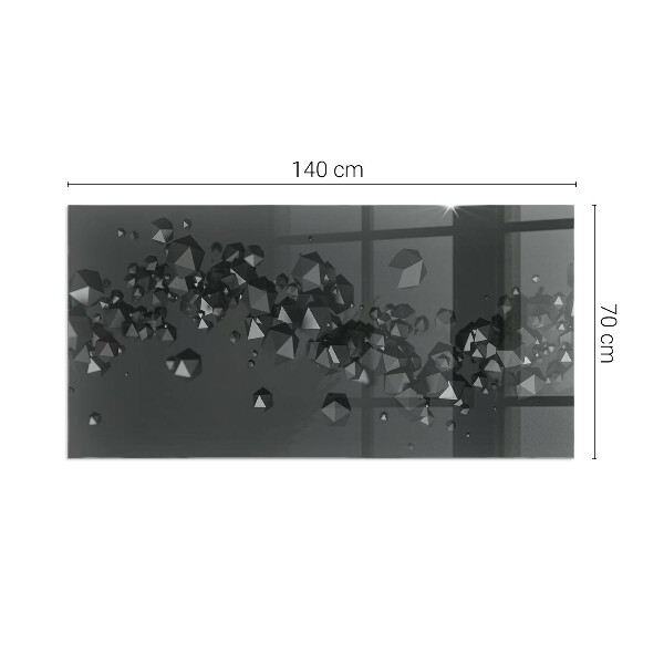 Rektangulär glasskiva under kamin Abstrakt moln av klumpar