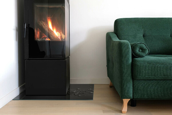 Rektangulär glasskiva under kamin Abstrakt moln av klumpar