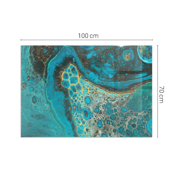 Rektangulär glasskiva under braskamin Abstrakt organiskt mönster