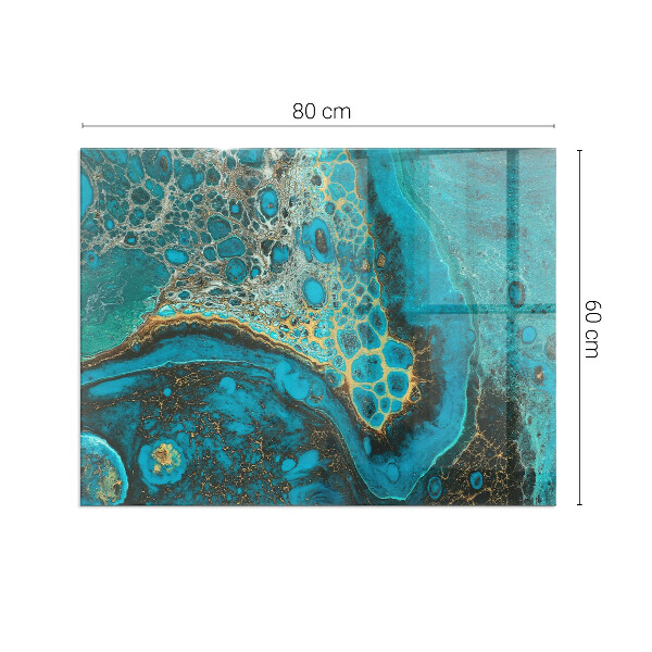 Rektangulär glasskiva under braskamin Abstrakt organiskt mönster