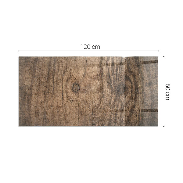 Rektangulär glasskiva under braskamin Naturligt trämönster