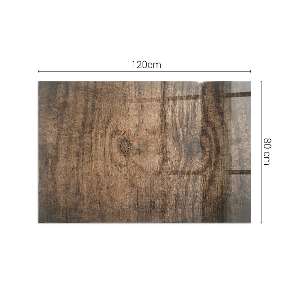 Rektangulär glasskiva under braskamin Naturligt trämönster