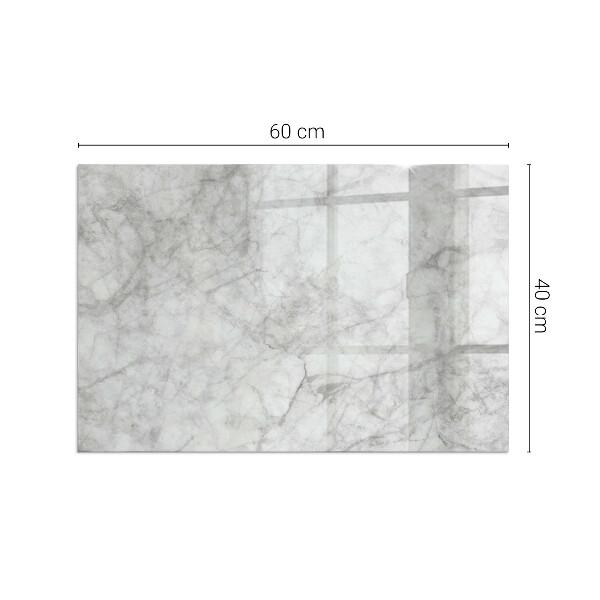 Rektangulär glasskiva framför öppen spis Marmormönster