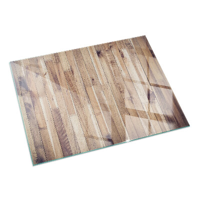 Rektangulär glasskiva framför öppen spis Träplank i mönster