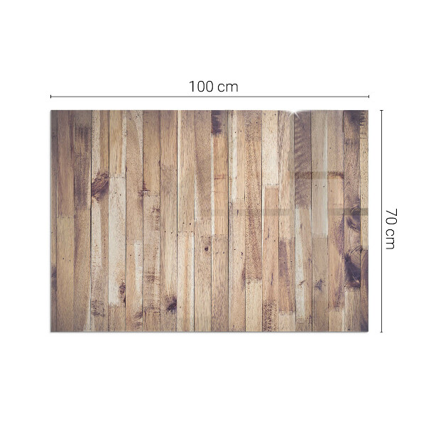 Rektangulär glasskiva framför öppen spis Träplank i mönster