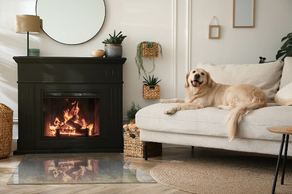 Rektangulär glasskiva under kamin Abstrakt strukturmönster