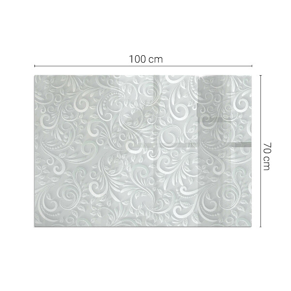 Rektangulär glasskiva under kamin Elegant växtmönster