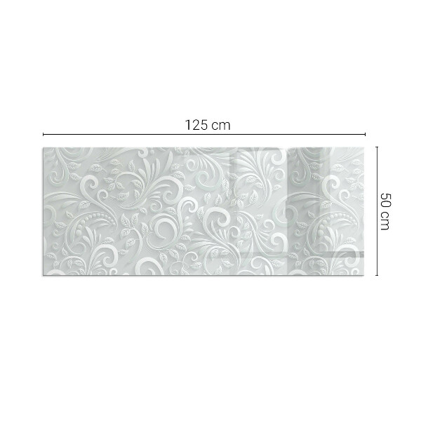 Rektangulär glasskiva under kamin Elegant växtmönster