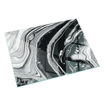 Rektangulär glasskiva under braskamin Abstrakta vågor och linjer