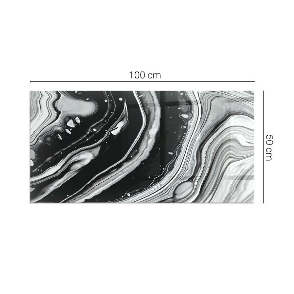 Rektangulär glasskiva under braskamin Abstrakta vågor och linjer