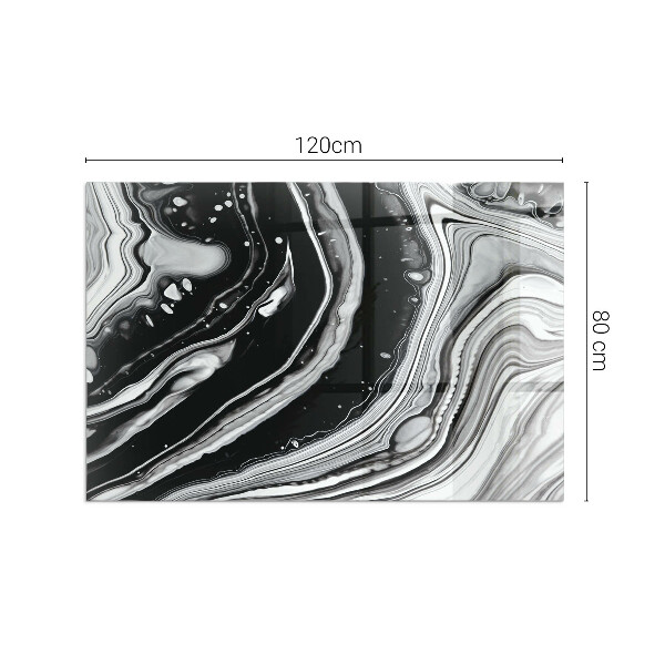 Rektangulär glasskiva under braskamin Abstrakta vågor och linjer