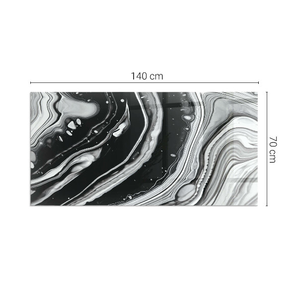 Rektangulär glasskiva under braskamin Abstrakta vågor och linjer