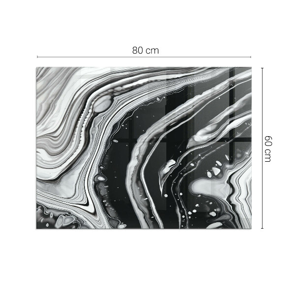 Rektangulär glasskiva under braskamin Abstrakta vågor och linjer